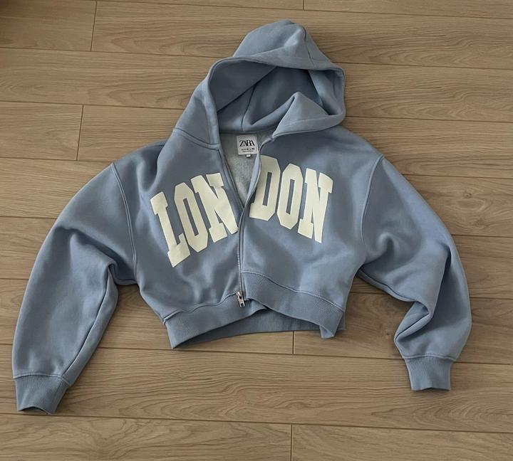 Укороченное худи на молнии ZARA