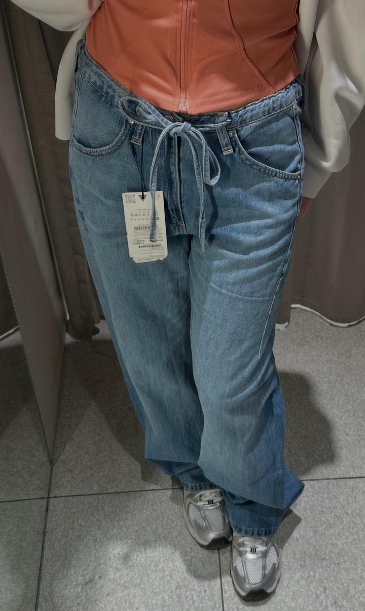 Джинсы ZARA с завязками