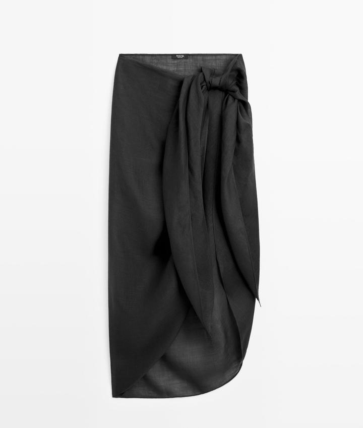 Юбка миди на запах Massimo Dutti