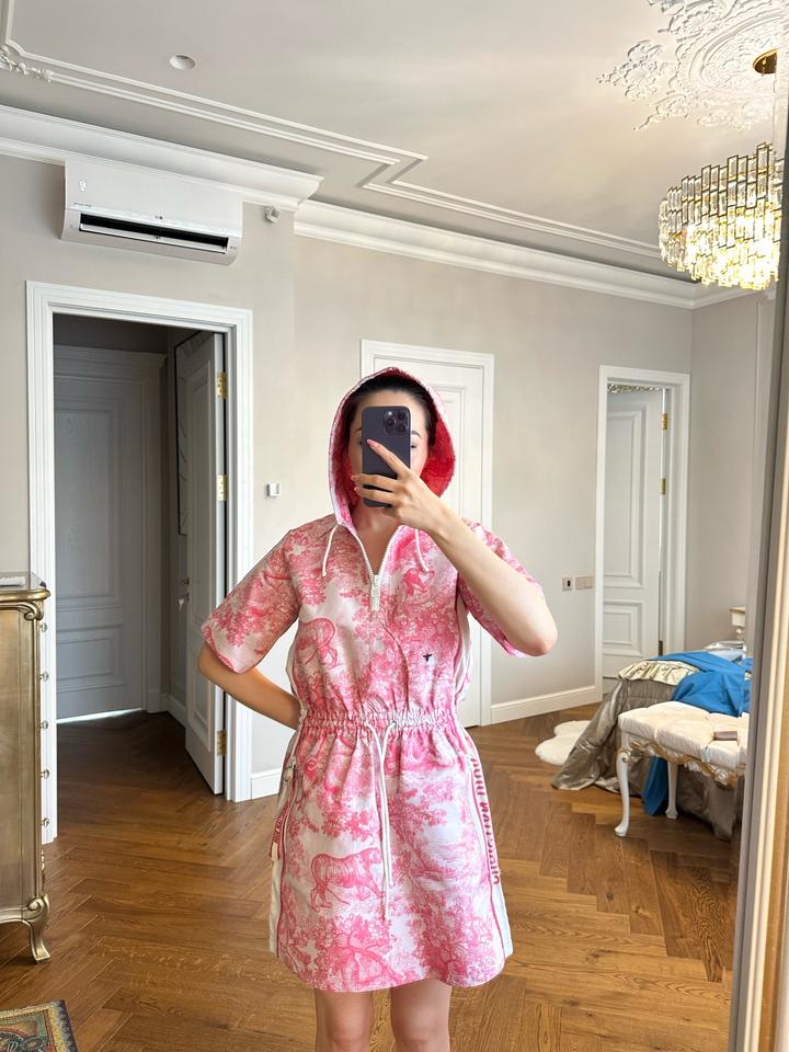 Dior Платье с капюшоном и принтом