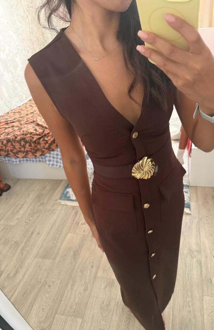 Zara Платье миди приталенное