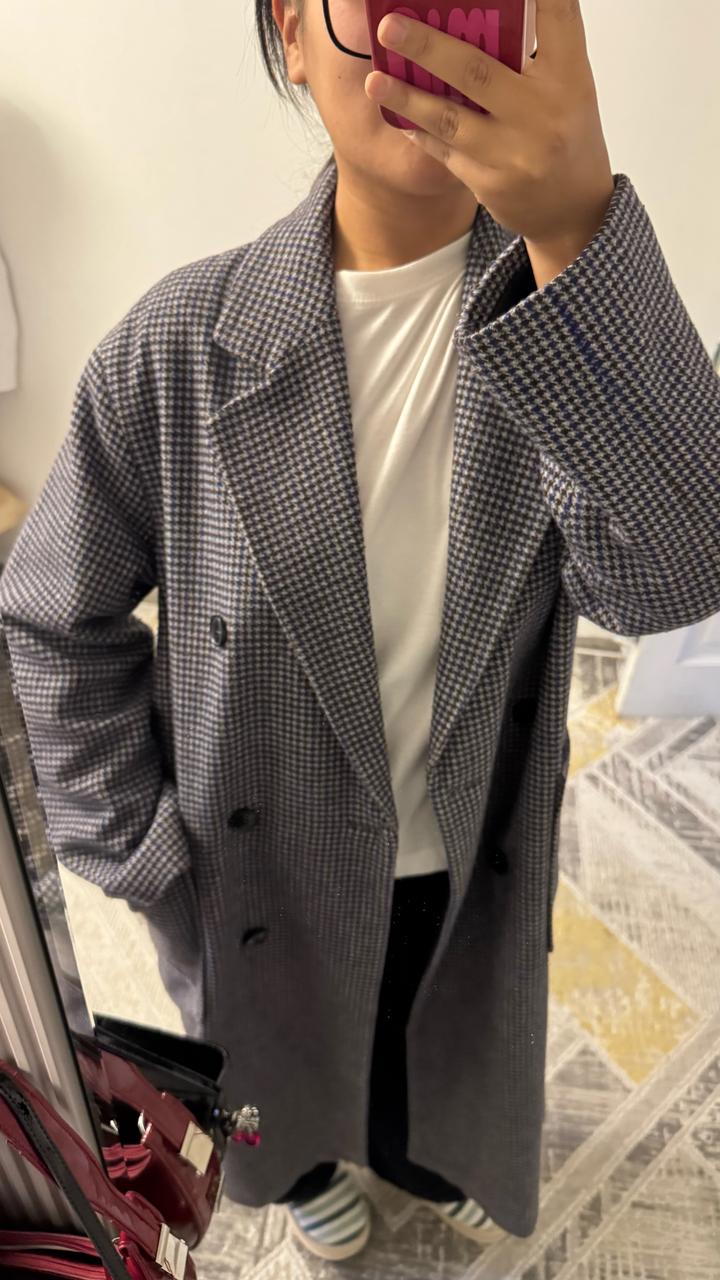 Pull & Bear Двубортное пальто в клетку