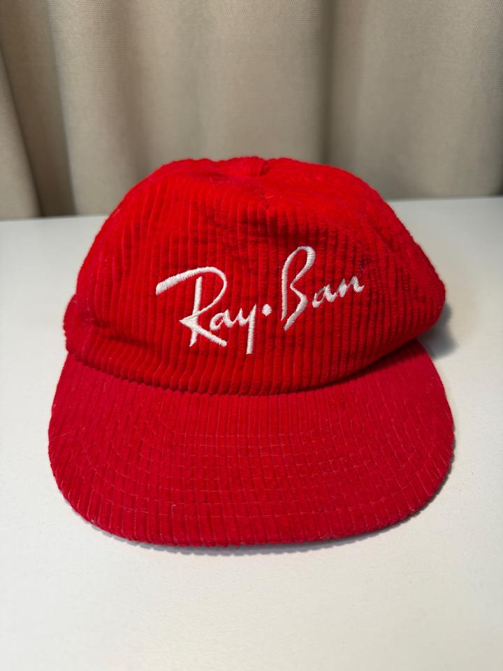 Винтажная вельветовая кепка Ray-Ban (Красная / Ретро)
