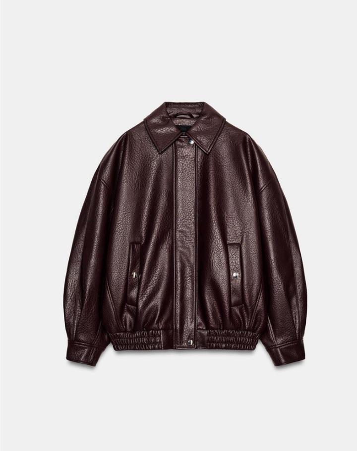 Куртка бомбер из искусственной кожи Zara