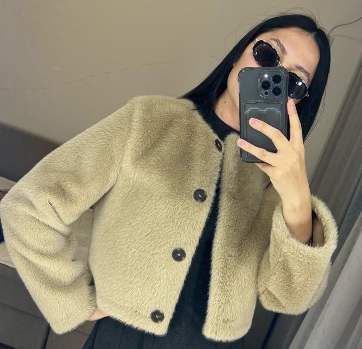 Укороченный меховой жакет ZARA