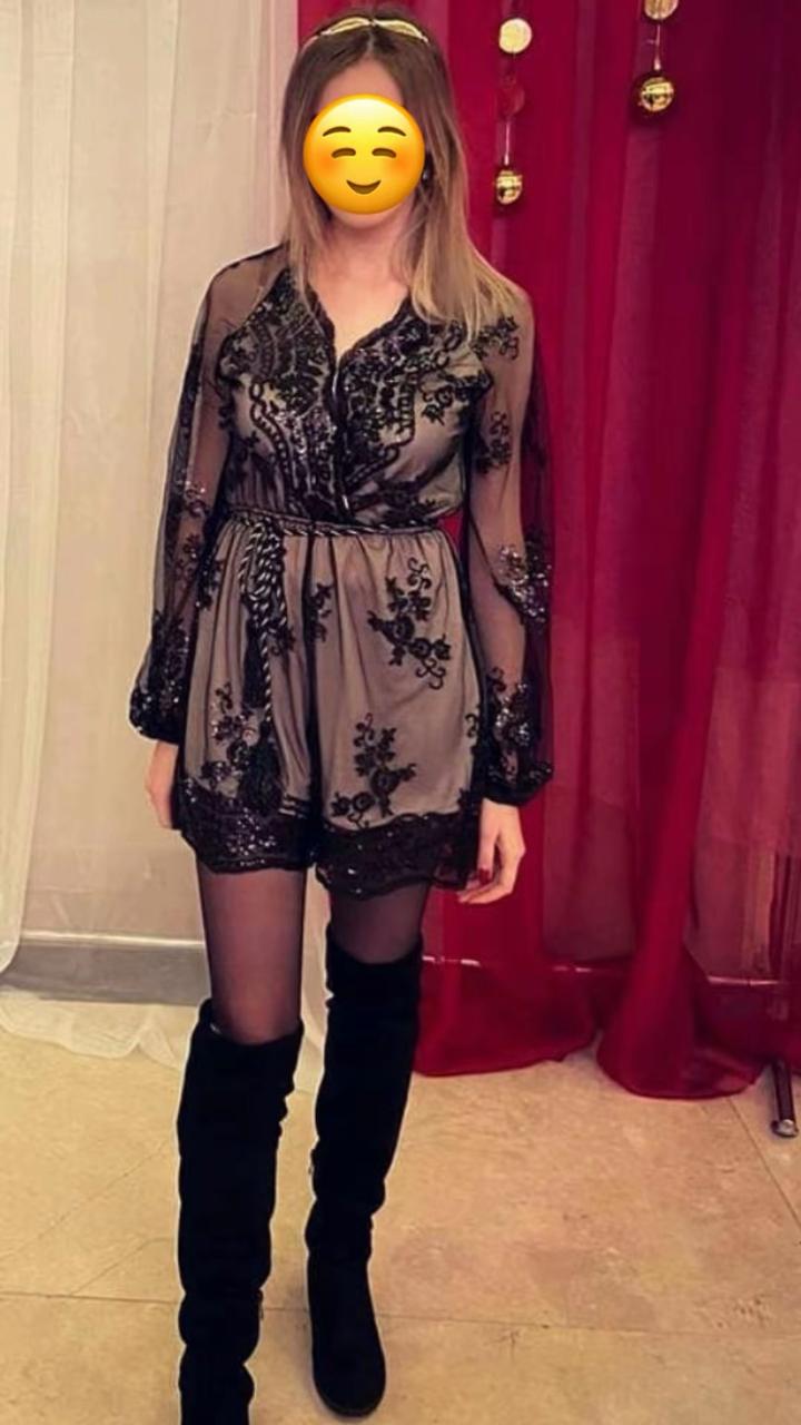 Кружевной комбинезон с пайетками