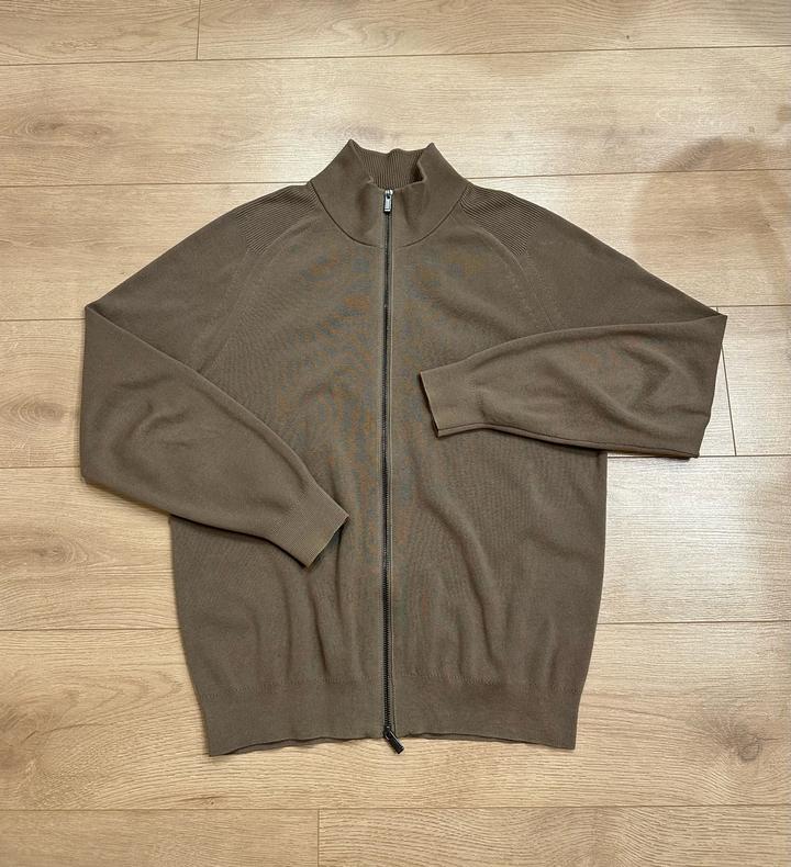 Премиальный трикотажный кардиган на молнии Massimo Dutti Extraﬁne Cotton