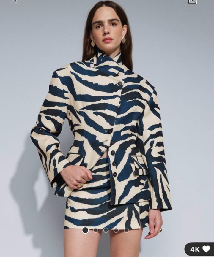 Topshop Пиджак с принтом зебра