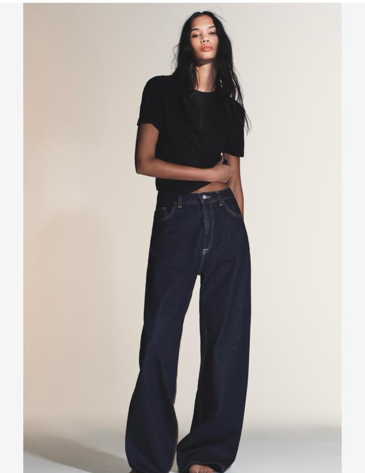 Zara Джинсы wide-leg с высокой посадкой