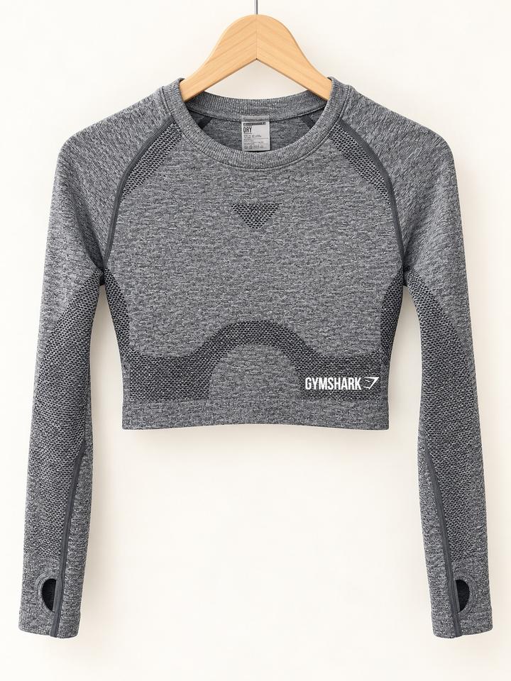Спортивный бесшовный кроп-топ Gymshark Vital Seamless🩶⚡️