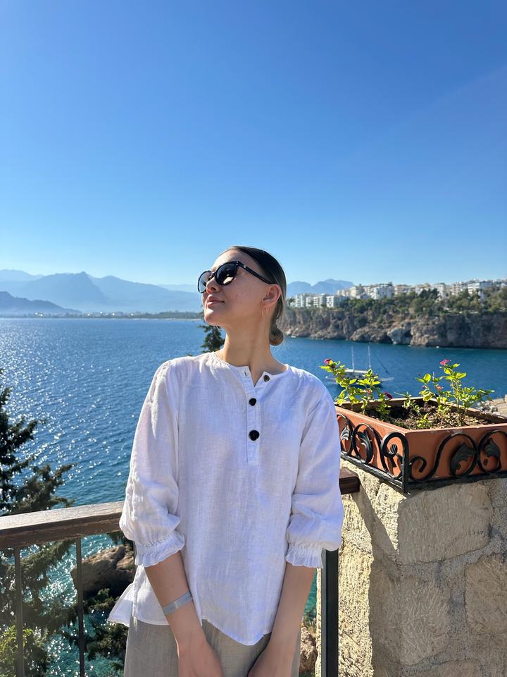 Zara Льняная блуза