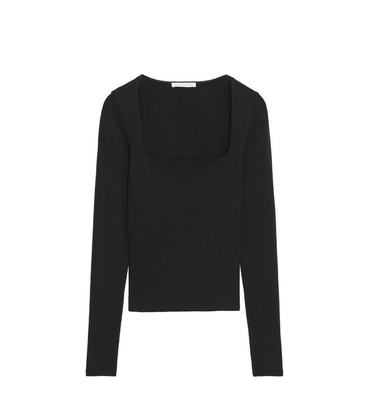 Кофта  с квадратным вырезом в рубчик Zara