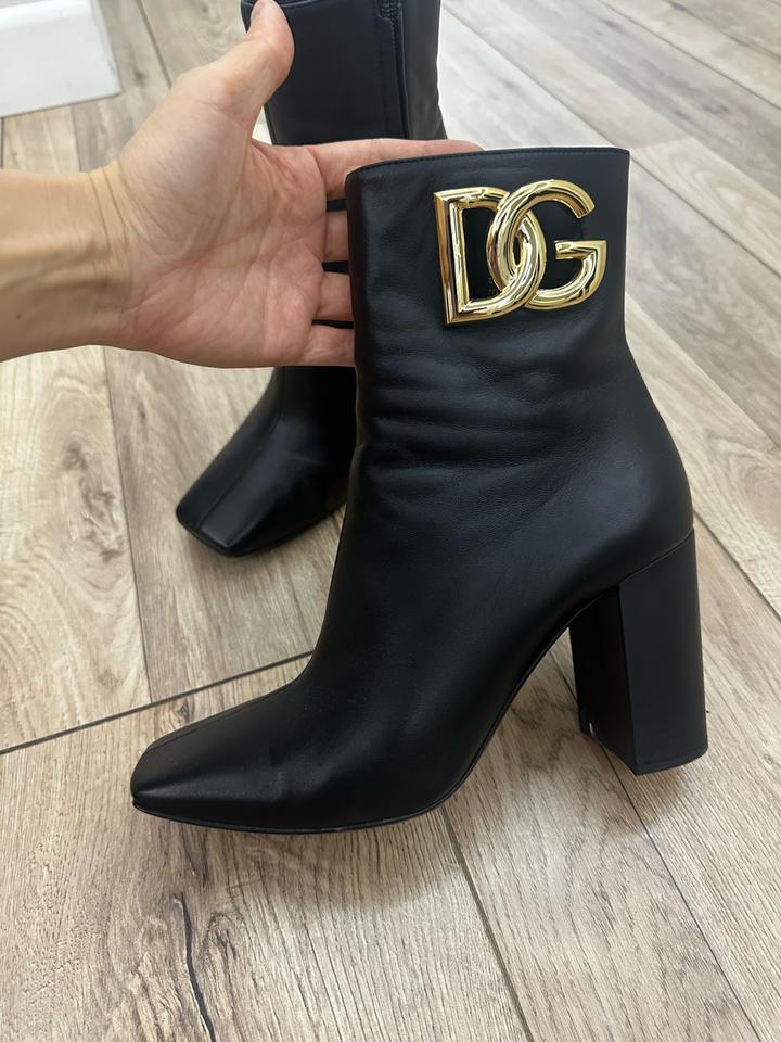 Полусапоги черные кожаные Dolce & Gabbana