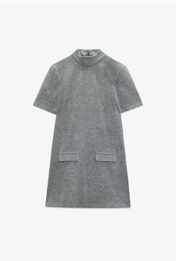 Zara Мини-платье с коротким рукавом
