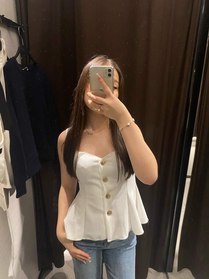 Zara Топ с баской
