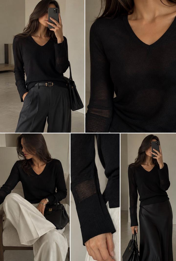 Джемпер с V-образным вырезом Massimo dutti