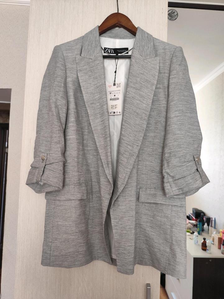 Zara пиджак серый
