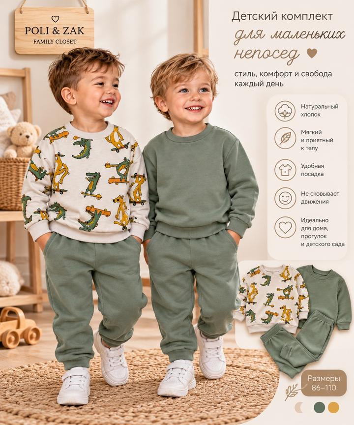 LC Waikiki Набор детских свитшотов — 2 шт. 🤍💚