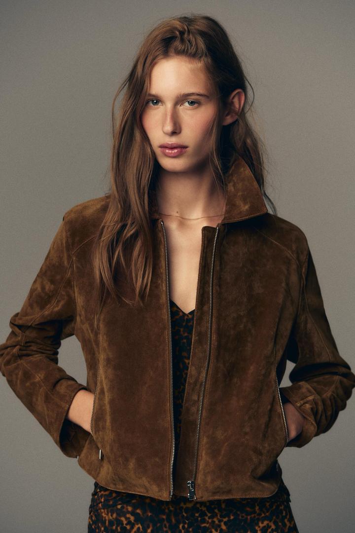 Куртка Zara из кожи 100%