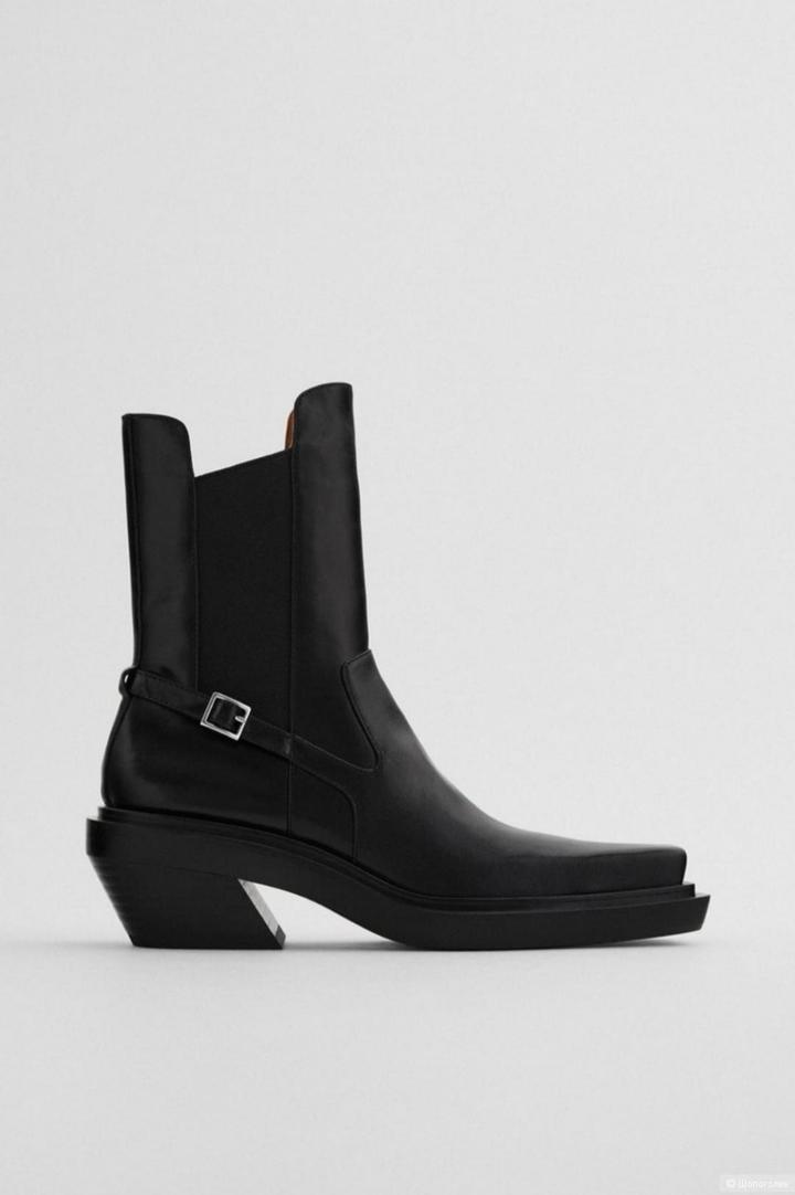 Кожаные ботинки ZARA