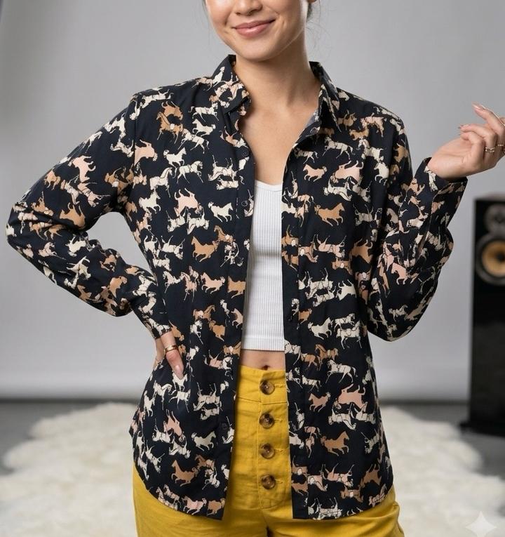 H&M Рубашка с принтом лошадей