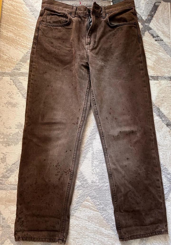 Джинсы ZARA с эффектом поттертости🤎🖤