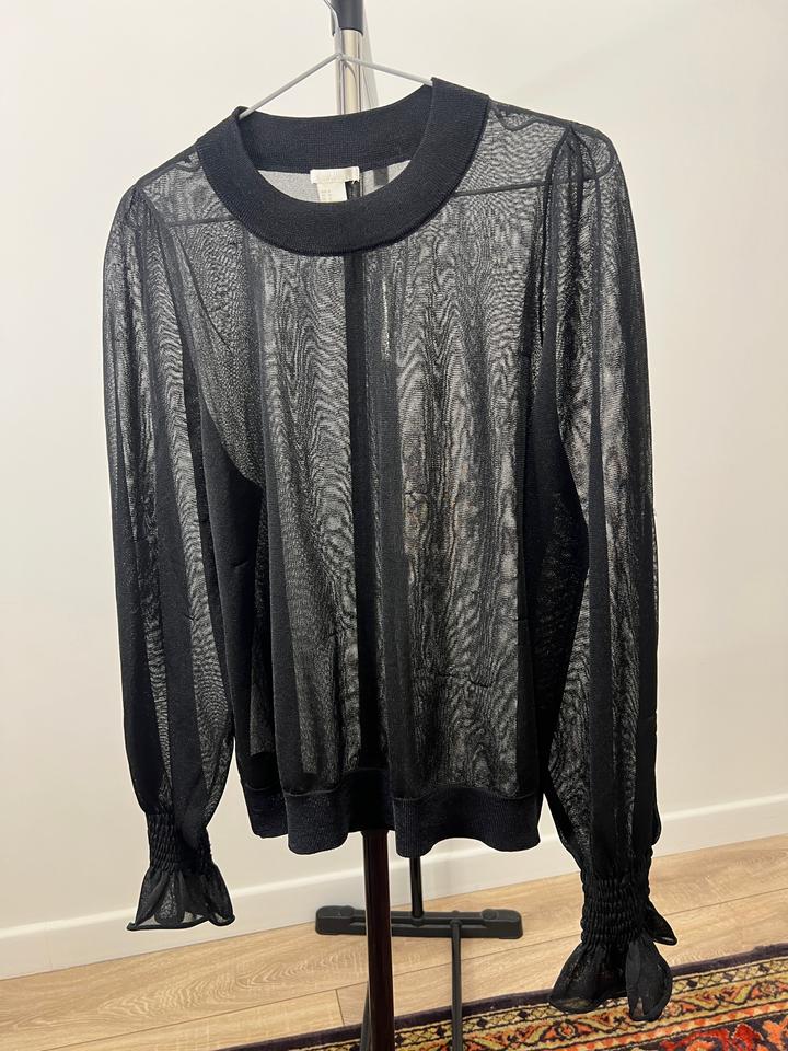 H&M Прозрачная блуза с рукавами на резинке