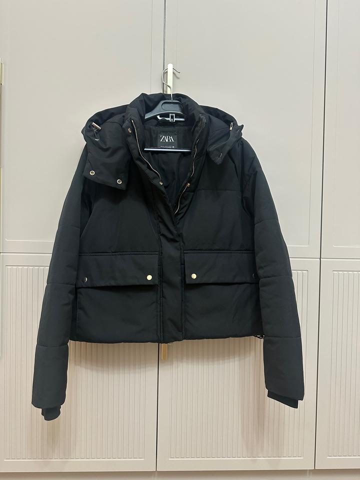 Пуховик Zara с капюшоном