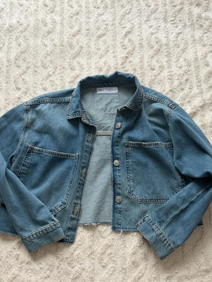 Укороченная джинсовая куртка ZARA