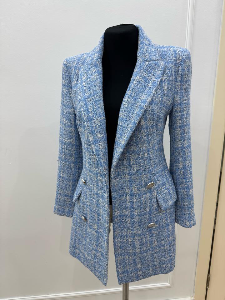 Удлиненный твидовый пиджак Zara