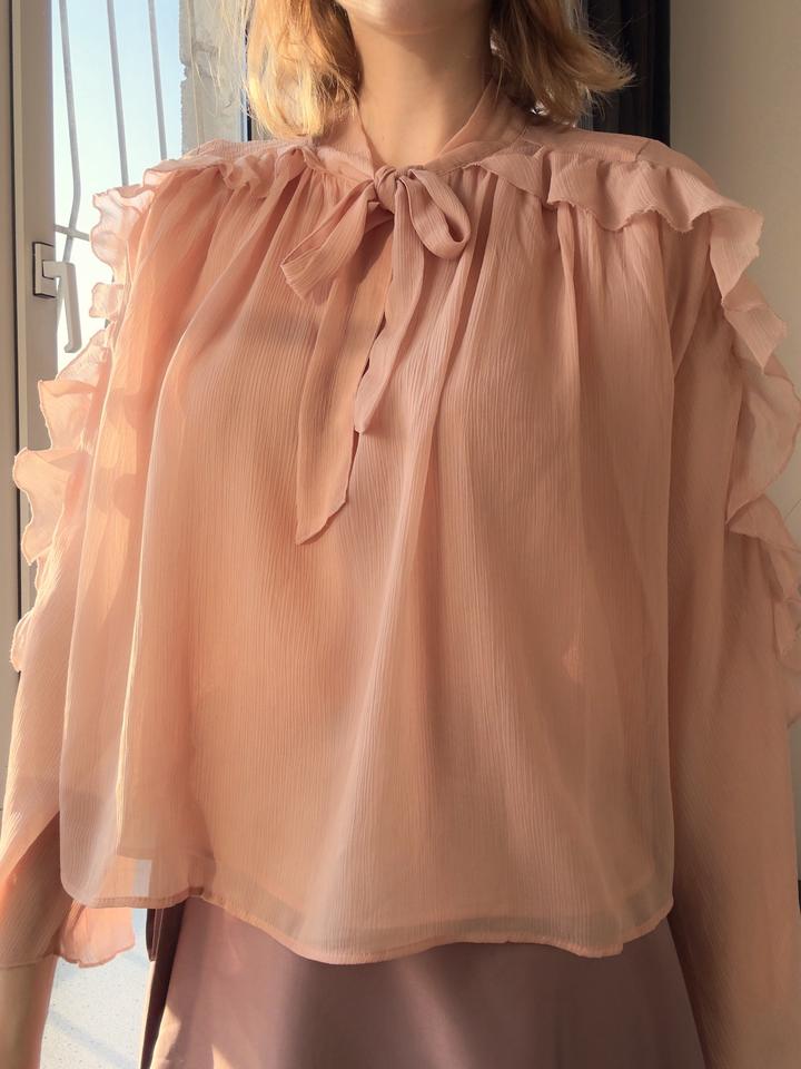 Zara Блуза с оборками и бантом