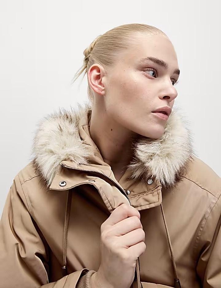 Marks & Spencer Stormwear™ Faux-Fur Hooded Parka Coat