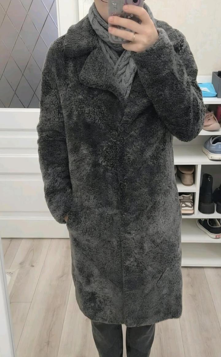 alcato Шуба из лоскута натурального меха овчины, 44
