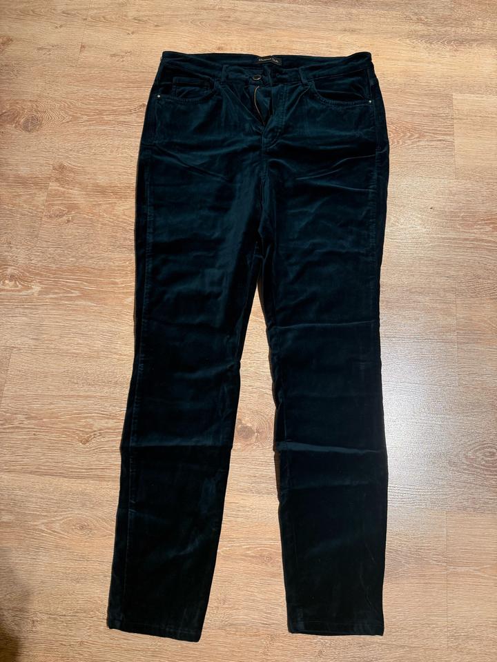 Женские велюровые/бархатные брюки Massimo Dutti 2 пары (черные и изумрудные)