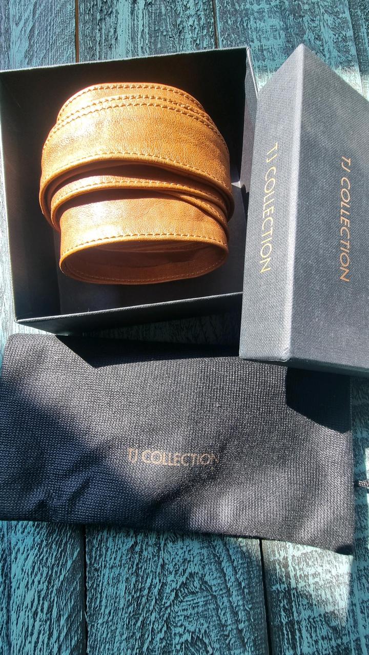 Кожаный ремень / пояс TJ Collection, Италия, новый (в коробке)