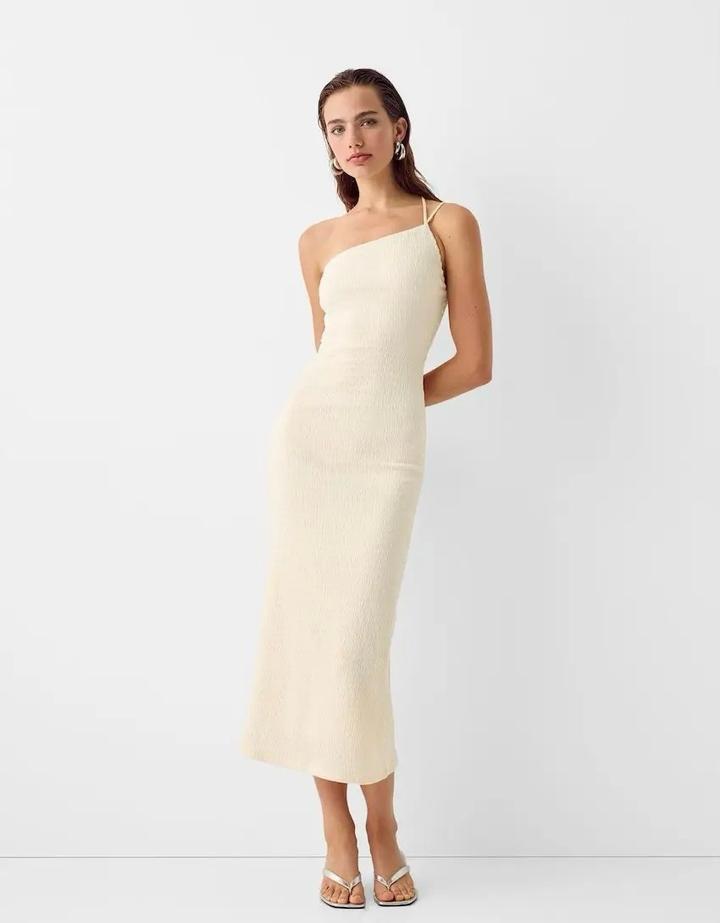 Платье Bershka миди на одно плечо