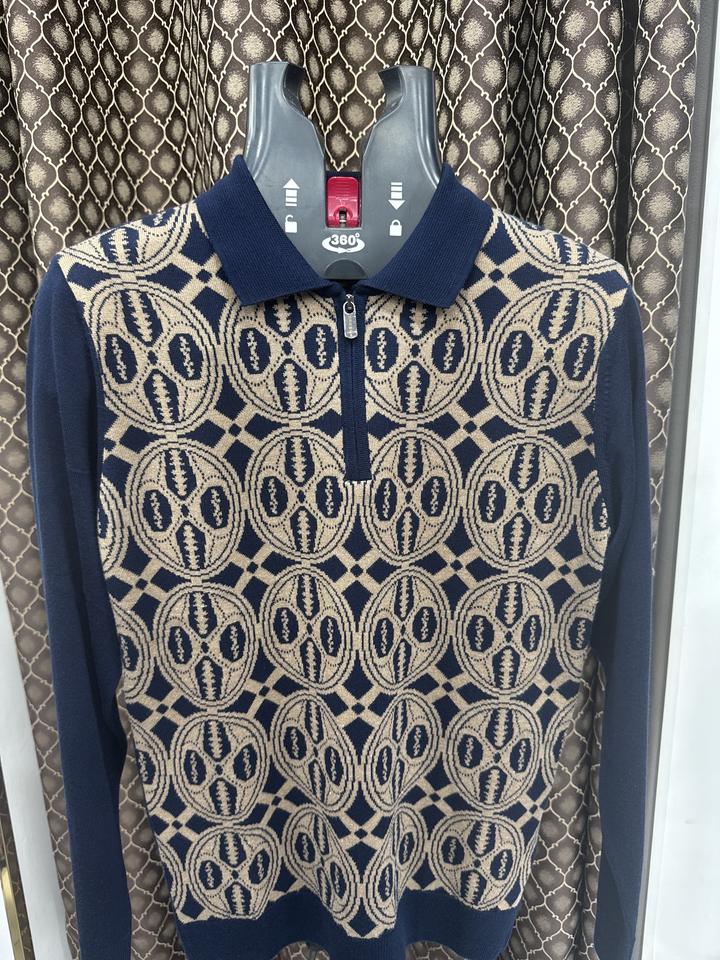 Hermès Джемпер поло с длинным рукавом и узором