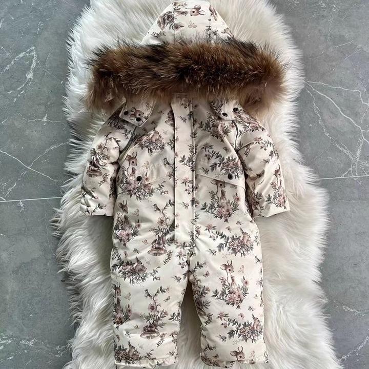 Зимний утепленный комбинезон с мехом