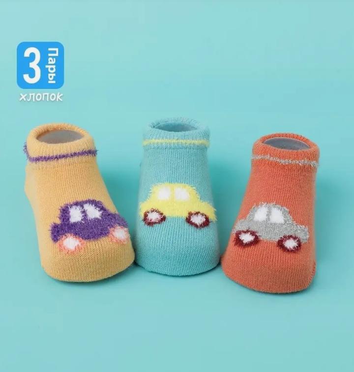 Bebe-Micci Набор детских нескользящих носочков (3 пары). Новые.