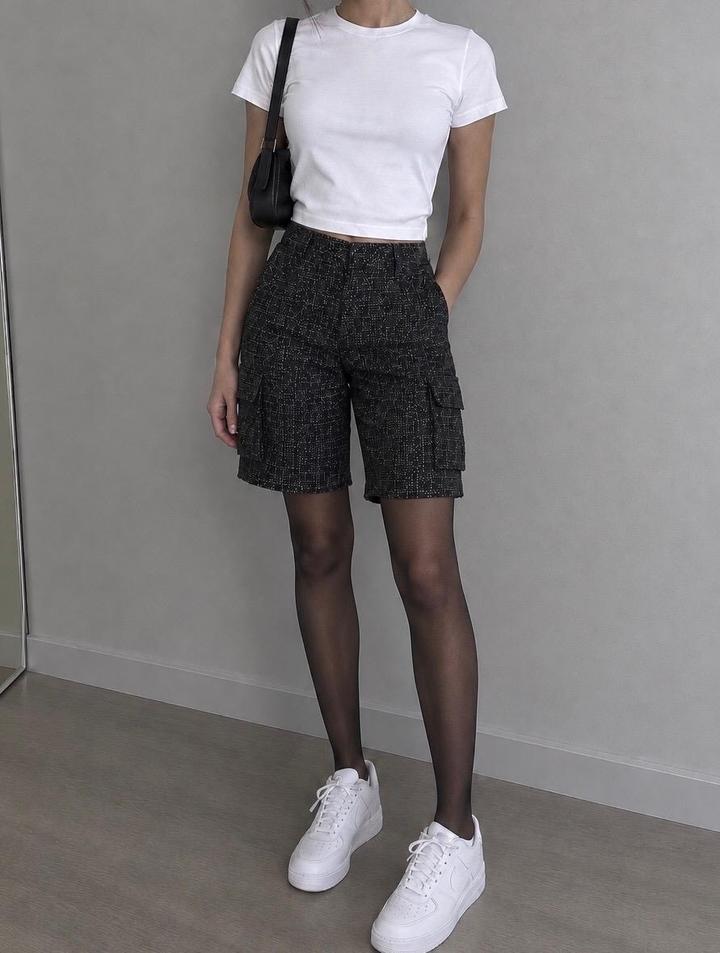 Твидовые шорты ZARA