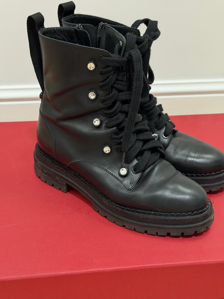 Ботинки Gianvito Rossi Martis Crystal Combat Boots