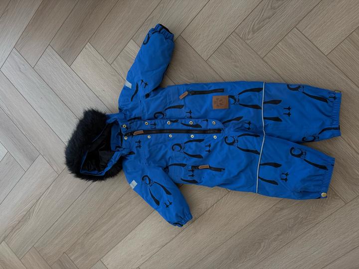 Зимний комбинезон Mini Rodini с пингвинами (размер 80), состояние нового