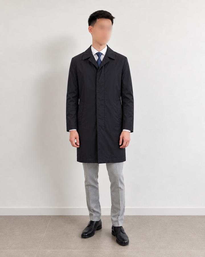 Плащ Massimo Dutti темносиний Windproof / Water Repellent