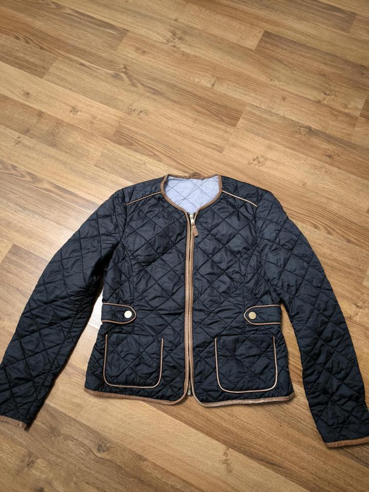 Стеганая куртка Massimo Dutti (размер L / 40) с кожаной отделкой