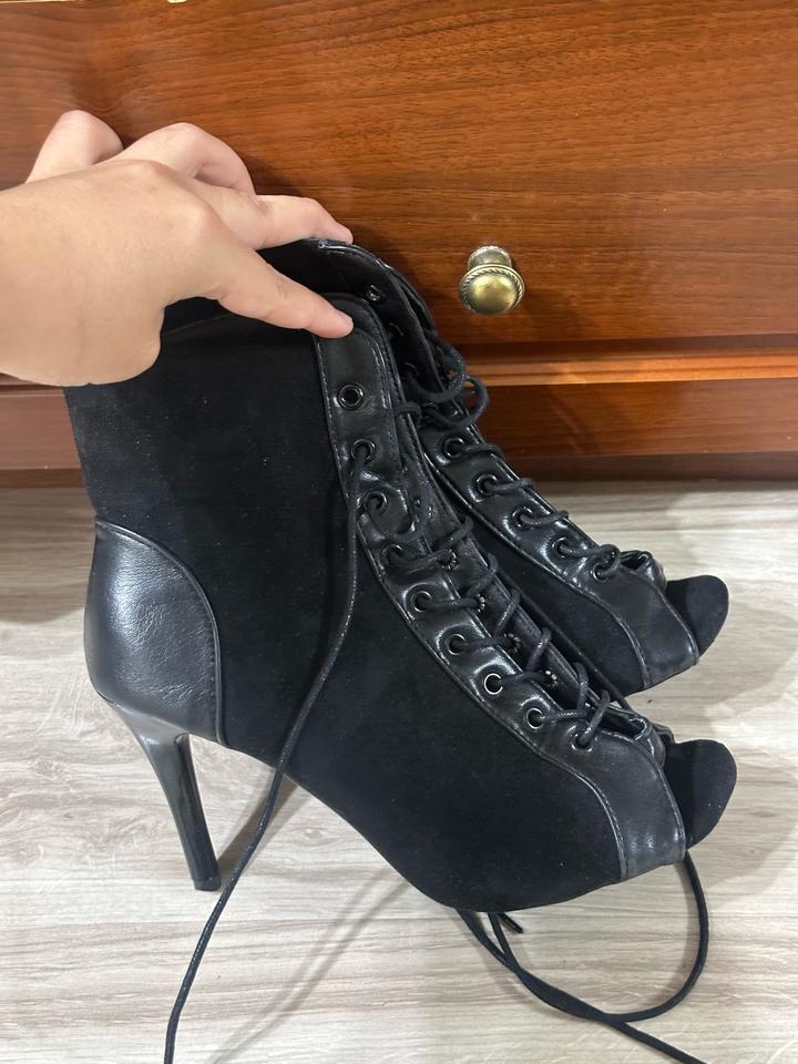 Ботильоны на шнуровке с открытым носом туфли для танцев high heels