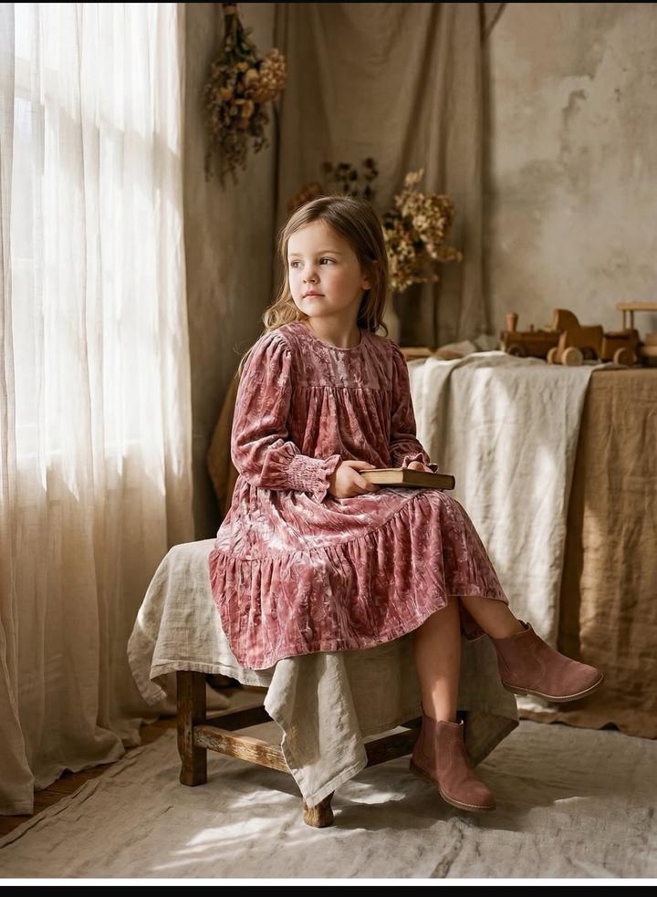 Monna Rosa Платье Mona Rosa детское велюровое