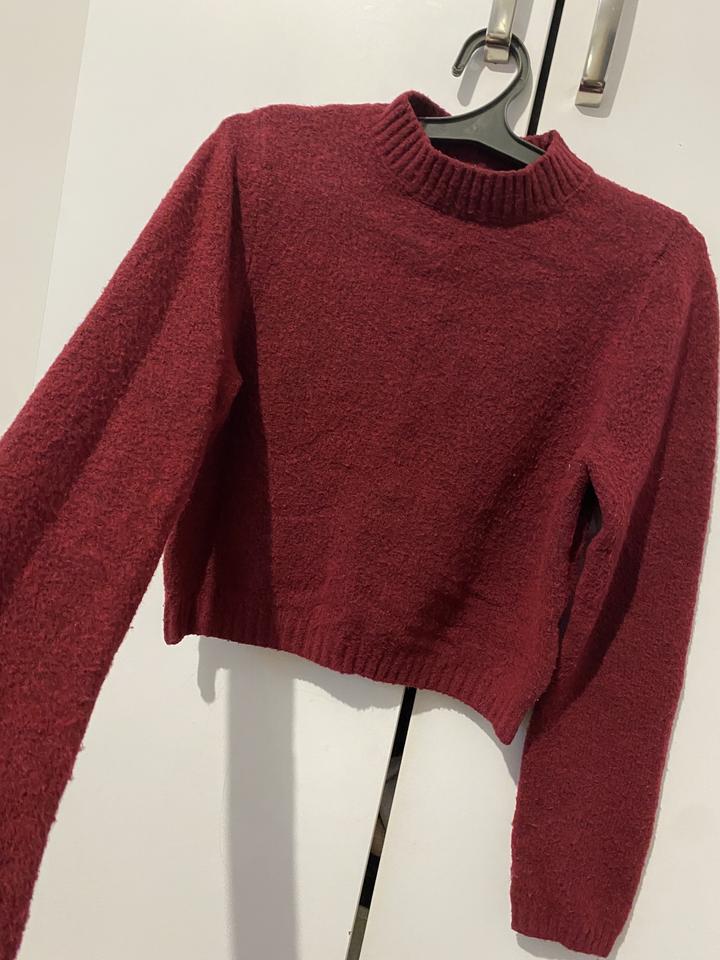 Stradivarius Малиновая теплая кофта