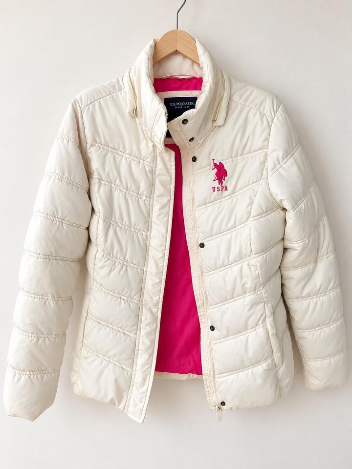 Пуховик U.S. Polo Assn. с контрастной подкладкой 🤍💖