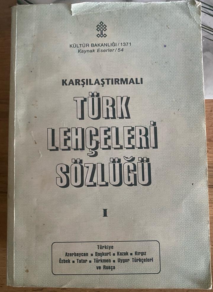Сөздік словарь Karşılaştırmalı Türk Lehçeleri Sözlüğü