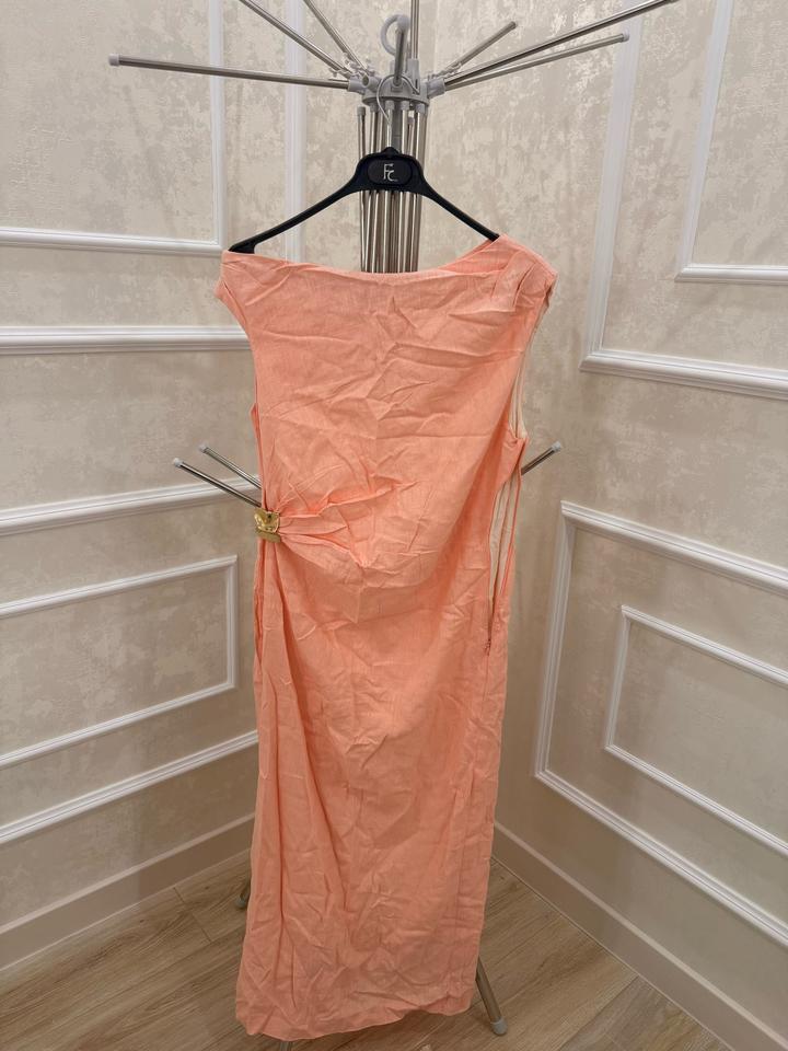 Платье Zara персиковое льняное, надето 1 раз